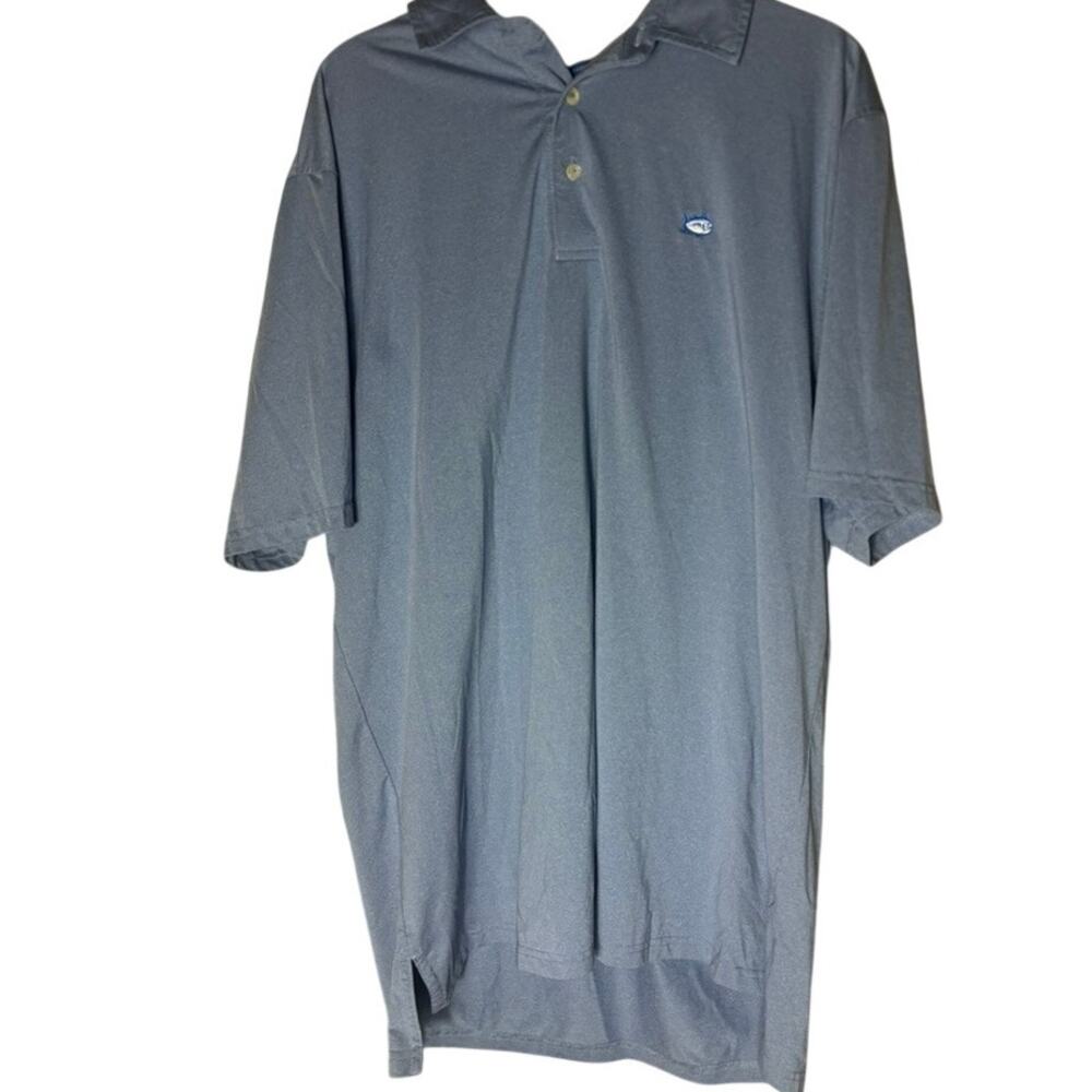 Southern Tide Men’s XL Blue Performance Polo Shirt Skipjack Logo Short Sleeve